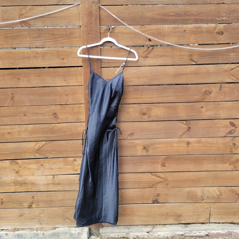 Victoria Secret Elegant Black Satin Dress
